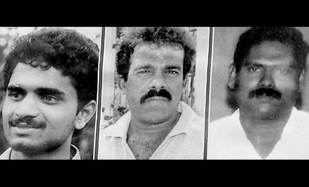 (From left) Perarivalan, Murugan and Santhan - File photots (From left) Perarivalan, Murugan and Santhan - File photots